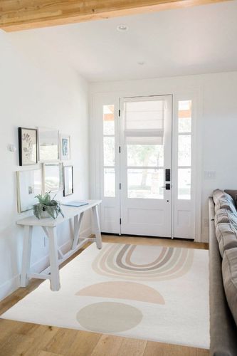 Boho Stacked Rainbow Ivory Area Rug by Corrigan Studio Corrigan Studio Rug Size ... in White Scandinavian Entryway