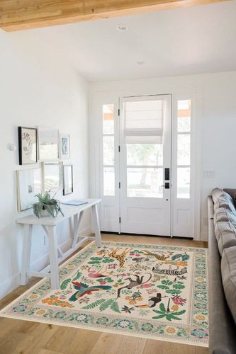 5'x7' | Machine Washable Area Rug | Kid & Pet Friendly | Indoor Rug | Iris Apfel ... in White Scandinavian Entryway