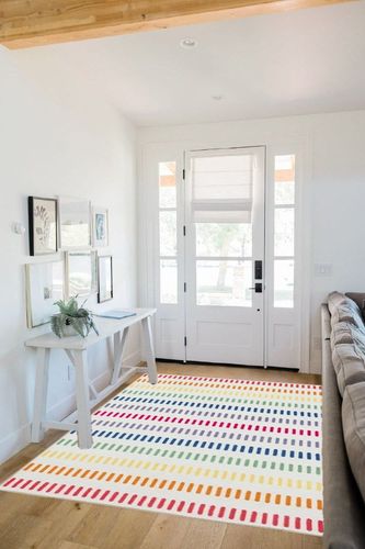 Gap Home Kids Ombre Lines Area Rug, Rainbow, 5'2"x7' in White Scandinavian Entryway