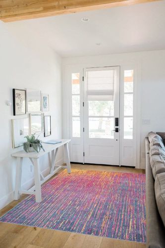 Nourison Passion Abstract Multicolor 5'3" x 7'3" Area -Rug, Easy -Cleaning, Non Shedding, Bed Room, Living Room, Dining Room, Kitchen (5x7) in White Scandinavian Entryway