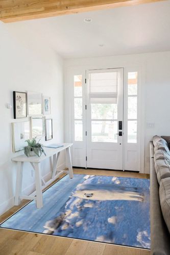 Top Carpenter Area Rug Pad White Fluffy Dog Samoyed Stand On The Ice Nursery Rugs Floor Mat for Kids Playing Room Living Room Bedroom 7' x 5' (80 x 58 inch) in White Scandinavian Entryway