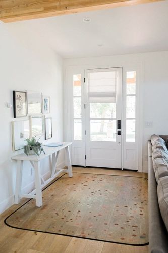 OKCELL 5 x 7 Brown White Small White Dots Area Rug Soft Rugs Carpet, Tie-Dyed Soft Fluffy Rugs for Bedroom, Non-Slip Non-Shedding Print Floor Carpet in White Scandinavian Entryway