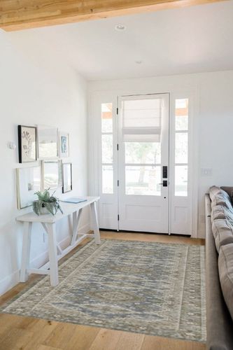 Rugland 2'6x8' Runner Rug - Stain Resistant Entryway Rug, Anti Slip Backing Hallway Runner Rug, Vintage Tribal Area Rugs (TPR07-Green, 2'6x8') in White Scandinavian Entryway