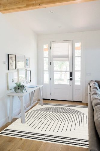 Artistic Weavers Penrod Modern Geometric Area Rug,5' x 7',Black/Ivory in White Scandinavian Entryway