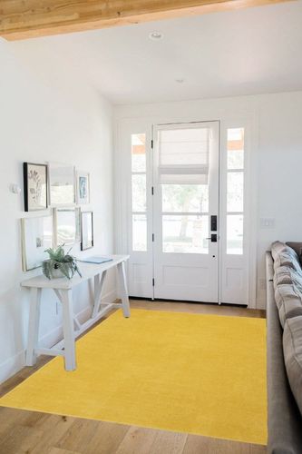 Nourison Essentials Indoor/Outdoor Yellow 5' x 7' Area Rug, Easy -Cleaning, Non Shedding, Bed Room, Living Room, Dining Room, Backyard, Deck, Patio (5x7) in White Scandinavian Entryway