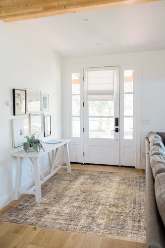Amber Lewis x Loloi Morgan Collection MOG-01 Sunset / Ink 5'-0" x 7'-0" Area Rug feat. CloudPile in White Scandinavian Entryway