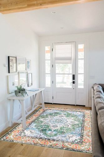 WOBUBU 5x7 Area Rugs for Living Room Dining Room Rugs for Under Table,Machine Washable Faux Wool Rugs for Bedroom,Stain Resistant Foldable Floor Carpets in White Scandinavian Entryway