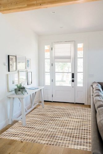 Nourison Positano Indoor/Outdoor Beige 5' x 7' Area Rug, Easy Cleaning, Non Shedding, Bed Room, Living Room, Dining Room, Backyard, Deck, Patio (5x7) in White Scandinavian Entryway