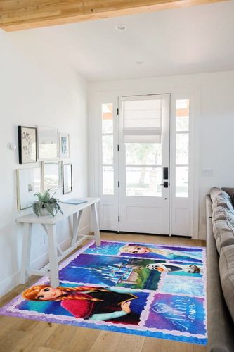 Gertmenian Kids Playroom & Game Room Carpet | Disney Frozen Olaf & Anna Childrens Rug | Kids Novelty Home Decor, Perfect Area Rug for Boys & Girls Playroom, Bedroom | 5x7 Standard, Blue, 46907 in White Scandinavian Entryway