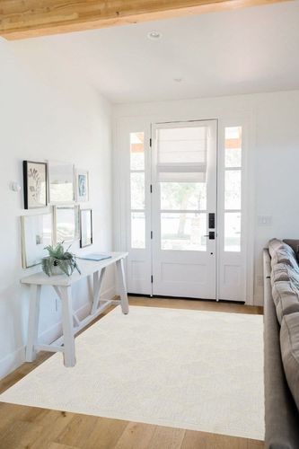 Nourison Easy Care Moroccan Ivory/White 5' x 7' Area -Rug, Trellis, -Cleaning, Non Shedding, Bed Room, Living Dining Backyard, Deck, Patio (5x7) in White Scandinavian Entryway