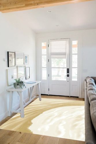 Eroyat Modern Indoor Slim Area Rug,5x7 Feet Large Living Room Bedroom Rug,Light Luxury Entryway Kitchen Rug,Non-Slip Non-Shedding Low Pile Easy Clean Home Decor,Brown-White in White Scandinavian Entryway