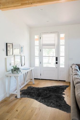 Faux Fur Bearskin Rug, Realistic Shag, Area Rug, Faux Sheepskin, Carpet, Lodge Rug, Cabin Rug, Soft Fur with Real Bonded Suede Back, Hand Made in America in White Scandinavian Entryway