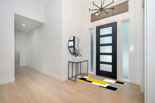 Washable Area Rug 3'x5', Yellow Black and Gray Geometric Pattern Modern Abstract Art Soft Indoor Outdoor Floor Carpet, Non-Slip Ultra-Thin Area Rugs for Living Room/Bedroom/Kitchen Aesthetic Decor in Modern White Entryway