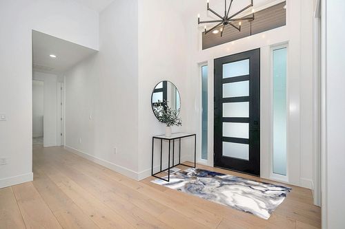 Abani Rugs Abstract Design 4’ x 6’ Bedroom Rug - Grey, Brown & Blue Modern Multi-Dimensional Non-Shedding Area Rug in Modern White Entryway