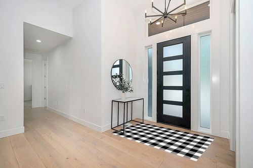 Buffalo Plaid x Rug Inch for Layered Hello Door Mats Washable Black and White Checked Outdoor Rugs Carpet Front Entryway (Black White, 48 x 72 Inch) in Modern White Entryway