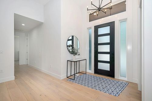Pasargad Home Galaxy Collection Area Rug, Hand-Stitched Cowhide with Cotton Backing Rugs for Living Room, Bedroom, Home Dining - 4' 0'' X 6' 0'', Silver/Navy in Modern White Entryway