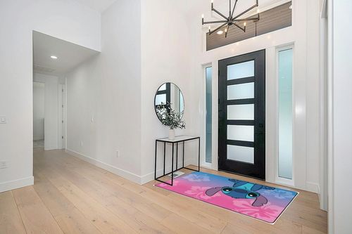 KLGB Large Anime Rug Little Blue Monster Rug for Stitch, Non-Slip Bathroom Rugs, Kitchen Rugs Velvet Carpet Floor Mat Rugs for Bedroom (Little Blue Monster 4, 36"x24") in Modern White Entryway