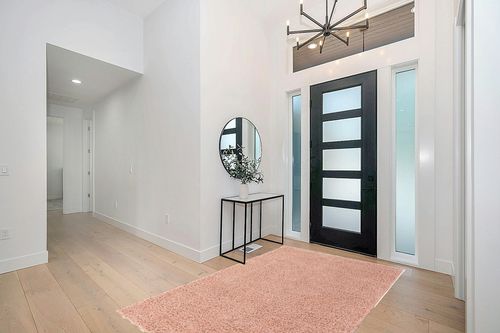 Everyday Shag Rug Pink in Modern White Entryway