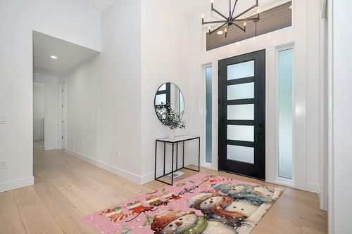 OComster Pink Christmas Rectangle Shape Large Area Rugs - 5 x 8 Feet Xmas Stocking Snowman Winter Snowflake - (Non-Woven + Rubber) Low File Floor Mat in Modern White Entryway