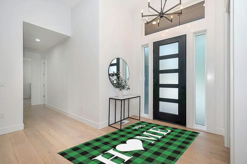 Outdoor Rug Carpet Indoor Area-Rug Merry Christmas Tree Winter Snow Green Black Buffalo Plaid Washable High Traffic Bedroom Kitchen Mat Backyard Patio Porch Rug, 5 X 8 in Modern White Entryway