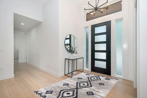 RUG BRANCH Soft Plush Retro Contemporary Moroccan Shag Grey Blue Indoor Area Rug for Living Room, Bedroom, Dining Room, and Kitchen - 5' x 7' (5'3" X 7'7") in Modern White Entryway