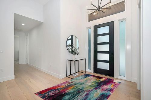 Unique Loom Chromatic Collection Modern Colorful & Vibrant Abstract Area Rug for Any Home Décor, 5 ft x 8 ft, Multi/Light Blue in Modern White Entryway