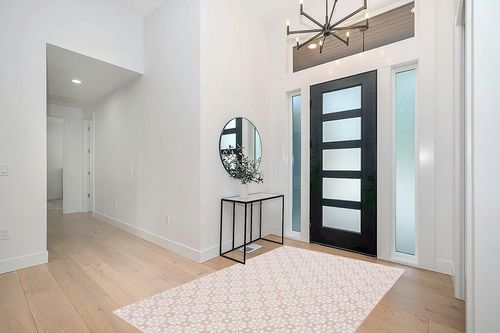 Martha Stewart Collection by SAFAVIEH 5'1" x 7'6" Light Pink/Multi MSR4491V Indoor/Outdoor Waterproof Washable Mudroom Backyard Patio Area Rug in Modern White Entryway