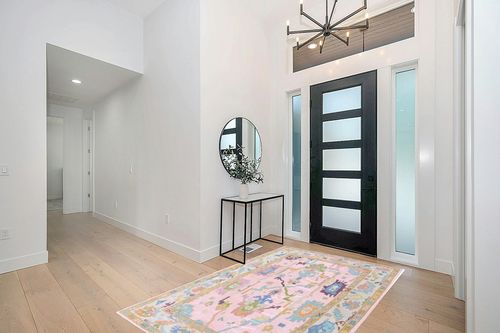 Allen Home Hand Crafted Wool Rugs - Pastel Ushak Area Carpets Suitable for Living Room, Bedroom, Dining Room - Natural Latex Backing with 100% Cotton - Oushak Caroline Pink - 5’ x 8’ in Modern White Entryway