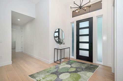 Addison Rugs Chantille ACN556 Green 5' x 7'6 Indoor Outdoor Area Rug, Stain Resistant, Machine Washable, Non Shedding, Bedroom, Living Room, Dining Room, Kitchen Rug in Modern White Entryway