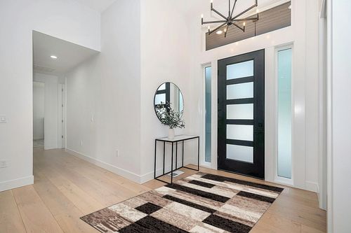 SUPERIOR Indoor Area Rug, Jute Backed, Modern Geometric Patchwork Floor Decor for Bedroom, Office, Living Room, Entryway, Hardwood Floors, Rockwood Collection, 5' x 8', Chocolate in Modern White Entryway