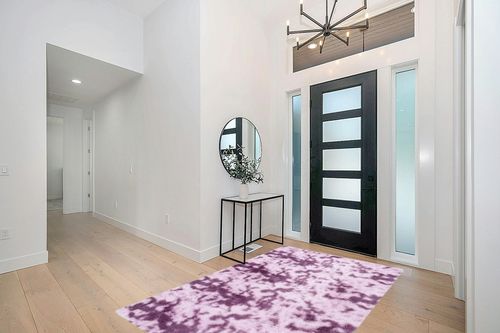 SAFAVIEH Rainbow Shag Collection Area Rug - 5' x 7'6", Purple, Slip Resistant, 1.6-inch Thick, Ideal for The Living Room, Bedroom, Dining Room (RBO100V-5) in Modern White Entryway