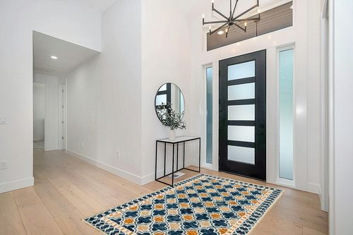 SAFAVIEH Aspen Collection Area Rug - 5' x 8', Navy & Yellow, Handmade Boho Wool, Ideal for High Traffic Areas in Living Room, Bedroom (APN121N) in Modern White Entryway