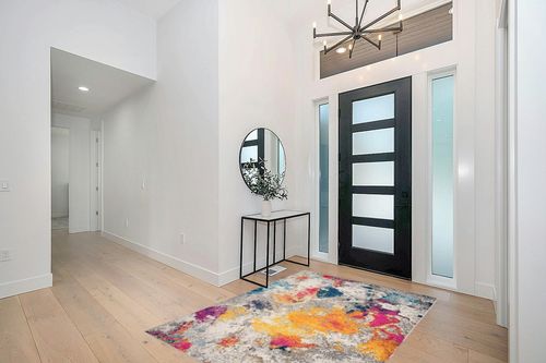 ‎Multi ‎Contemporary ‎Non Slip, Washable ‎Kitchen Rug in Modern White Entryway