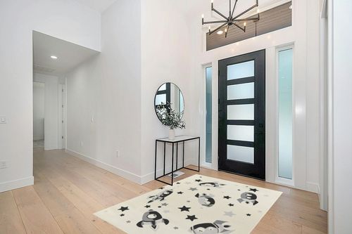 Mod-Tod Rocket Dreams Kids Area Rug - 5'3" x 7' in Modern White Entryway