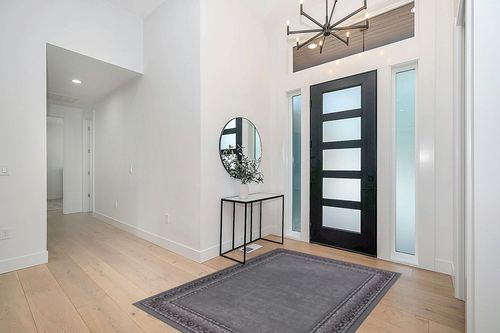 Antep Rugs Alfombras Bordered Modern 5x7 Non-Slip (Non-Skid) Low Pile Rubber Backing Indoor Area Rug (Gray, 5' x 7') in Modern White Entryway