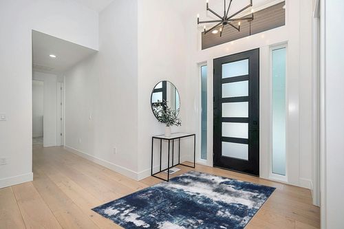 Area Rug Living Room Rugs: 5x7 Large Soft Bedroom Carpet Non Shedding Washable Abstract Modern Throw Accent Rug for Dining Room Home Office Kitchen Under Table Floor - Blue in Modern White Entryway
