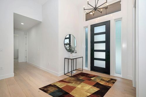 Home Dynamix Catalina_HD1237-999 Area Rug, 5 ft 3 in x 7 ft 2 in, Brown/Beige in Modern White Entryway