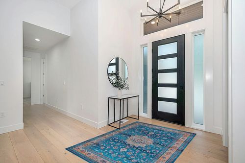 Area Rugs for Living Room 5'x7' Rugs Non-Slip Machine Washable Chenille Carpet Stain Rug Bedroom Dining Kids Nursery Office Laundry Room Decor Bathroom Kitchen Indoor (Blue/Beige) in Modern White Entryway