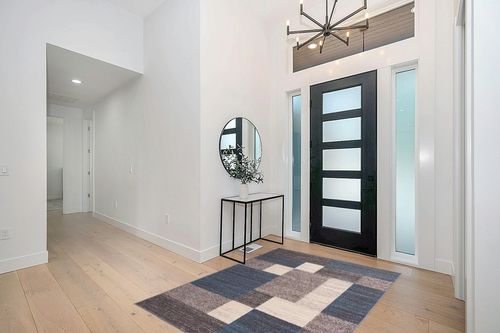 Rugshop Contemporary Blue Boxes Design Non-Slip Area Rug 5' x 7' - Trendy Geometric Pattern in Modern White Entryway