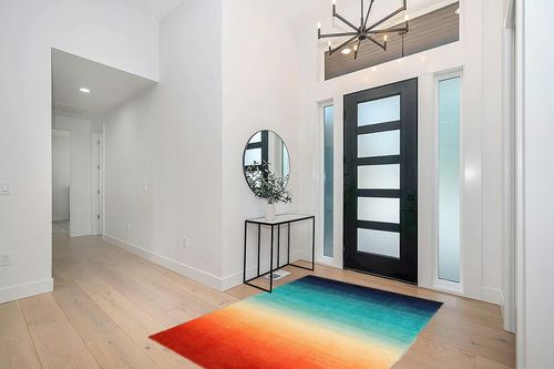 Wonnitar Modern Ombre Area Rug 5x7,Washable Large Colorful Rugs for Living Room,Abstract Contemporary Non-Slip Dining Room Throw Mat,Non-Shedding Soft Print Carpet for Bedside Entry Kitchen in Modern White Entryway