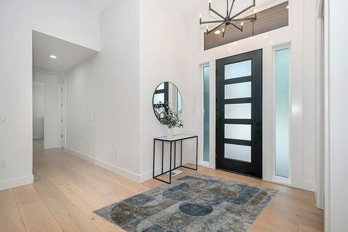 Washable Rug 5x7 Area Rugs for Bedroom, Soft Low Pile Living Room Rugs with Non-Slip Backing, Vintage Patchwork Indoor Floor Carpet for Dining Room Nursery Home Office-Blue/Grey in Modern White Entryway