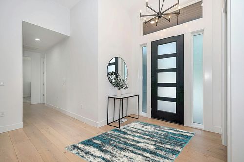Rugshop Contemporary Abstract Design Plush Shag Area Rug 5' x 7' Turquoise in Modern White Entryway
