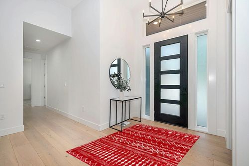Antep Rugs Bohemian 5x7 Geometric Indoor Area Rug Phoenix, 5'3" x 7', Red in Modern White Entryway