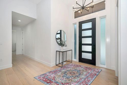 SUPERIOR Washable Indoor Large Area Rug, Soft Home Rugs for Floor Decor, Vintage Boho Chic Throw for Living Spaces. Dining Room, Kitchen, Office, Farmhouse, Tanager Collection, 5' x 7', Red in Modern White Entryway