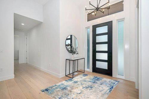 Lahome Modern Abstract 5x7 Blue Machine Washable Area Rug, Soft Bedroom Rug Non Slip Living Room Rug,Stain Resistance Dining Room Mat Carpet for Nursery Office Couch Entrance Kitchen in Modern White Entryway