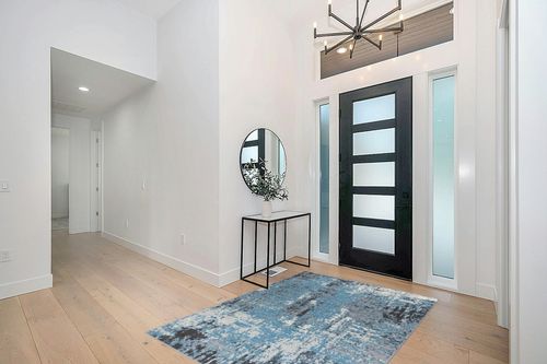 Rugshop Modern Abstract Soft Area Rug 5' x 7' Blue in Modern White Entryway