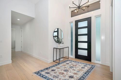 Gertmenian Boho Area Rug, 5x7 Standard Home Decor for Entryway, Bedroom, Living Room, Office, Kitchen Non Slip, Soft, Low-Pile, Printed Indoor Accent Rugs Border Micah Blue, 23093 in Modern White Entryway