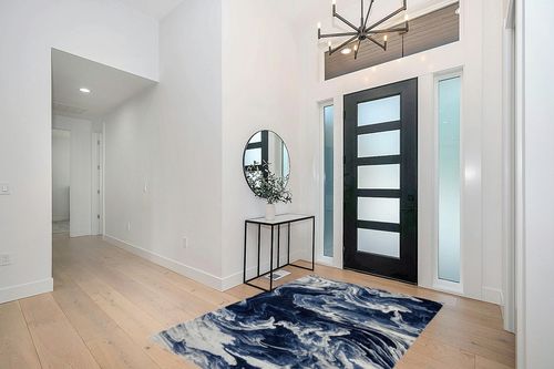 LUXE WEAVERS Marble Collection Blue Area Rug 5x7 Modern Abstract Clouds Swirl Bohemian Living Room Carpet in Modern White Entryway