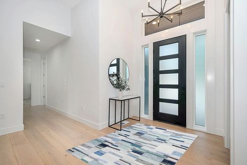 COZYLOOM Modern Geometric Rug 5x7 Contemporary Distressed Area Rug Low Pile Non-Shedding Living Room Rug Indoor Floor Cover Bedroom Home Office Dorm Dining Room Throw Carpet Non Slip Thin Blue/Green in Modern White Entryway