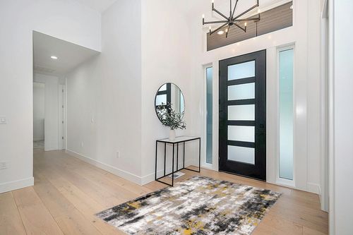 Rugshop Tralee Modern Abstract Stain Resistant Area Rug 5' x 7' Yellow in Modern White Entryway